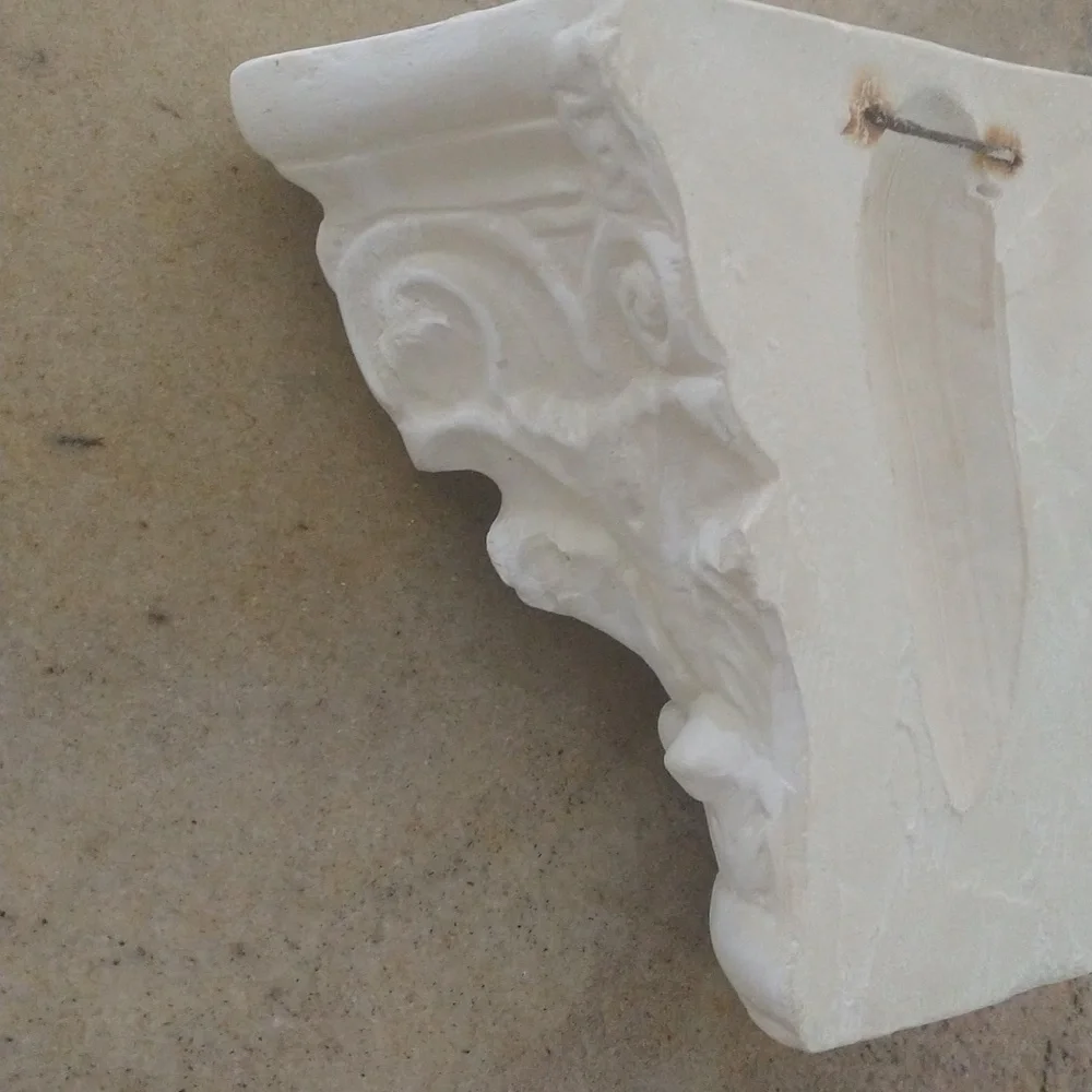Plaster Corinthian wall sconce shelf rustic classic acanthus 7